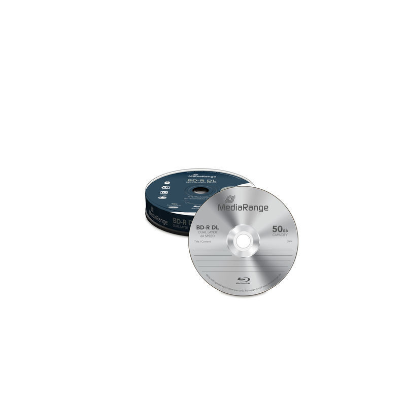 MediaRange BD-R Doble capa 50GB 6x, tarrina 10