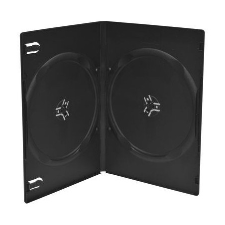 Pack 100 - 7mm Caja DVD Double Slim para 2 discs, Negra