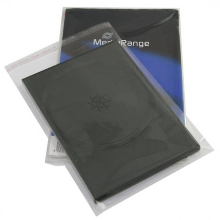 MediaRange clear plastic sleeves for 14mm DVD cases, Pack 100