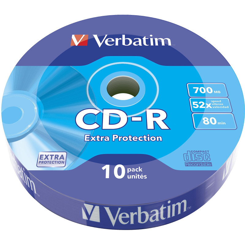 VERBATIM 43725 CD-R, extra protection, 700 MB, pack de 10