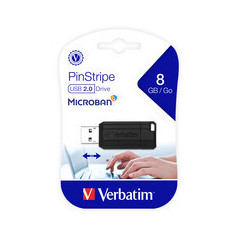 Verbatim PinStripe USB Drive 8GB - Black