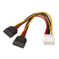 Cabo de Alimentação SATA - Molex 4pin/M-2xSATA Fêmea - 20cm - 100% Cobre