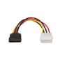 SATA Power Cable - Molex 4pin/M-SATA Female - 16cm - 100% Copper