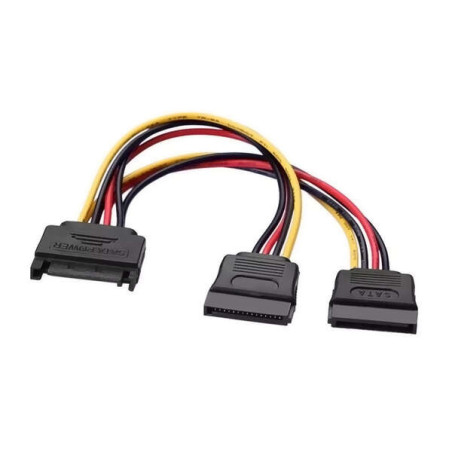 Cable SATA Alimentacion - SATA/M-2xSATA/H - 20cm