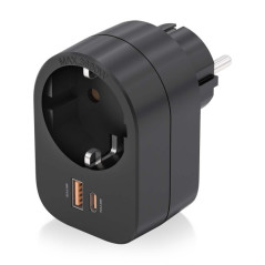 Wall socket adapter with 1 outlet