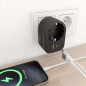 Regleta de Pared Multifuncion con 1 Toma + 1xUSB-C 20W PD3.0 - 1xUSB-A 20W QC3.0