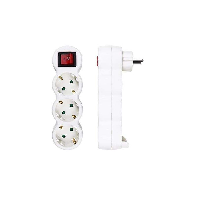 Elbat Base Multiple 3 Tomas con Interruptor Elbat Base Multiple 3 Tomas con Interruptor