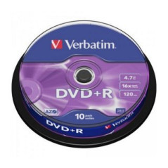 Verbatim DVD+R 4,7 GB 16x – Tarrina 10 | DVDi.es