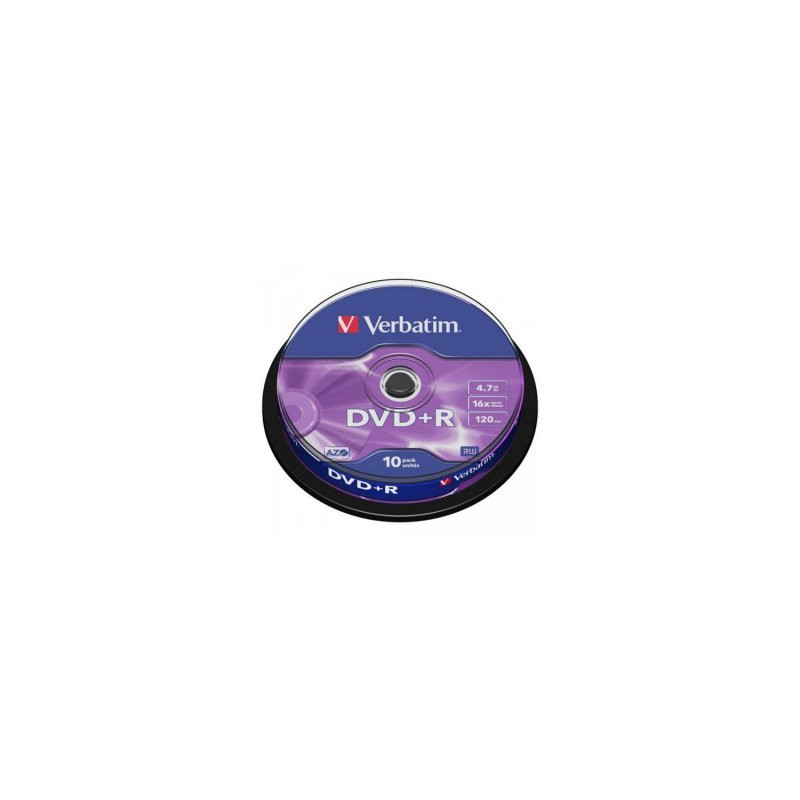 Verbatim DVD+R AZO 4,7GB 16X superficie argento opaco campana 10