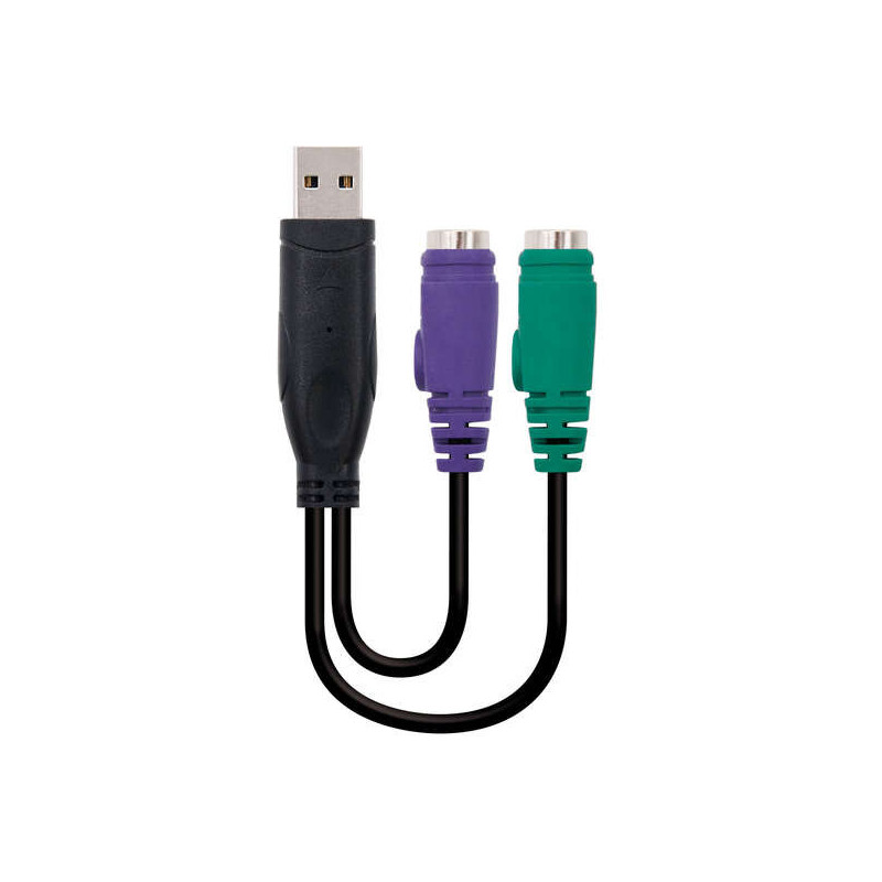 PS/2 (keyboard+mouse) to USB converter - Type 2xPS/2/H-A/M - 15cm PS/2 (keyboard+mouse) to USB converter - Type 2xPS/2/H-A/M - 15cm
