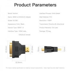 Adaptador HDMI Macho a DVI (24+5) Hembra