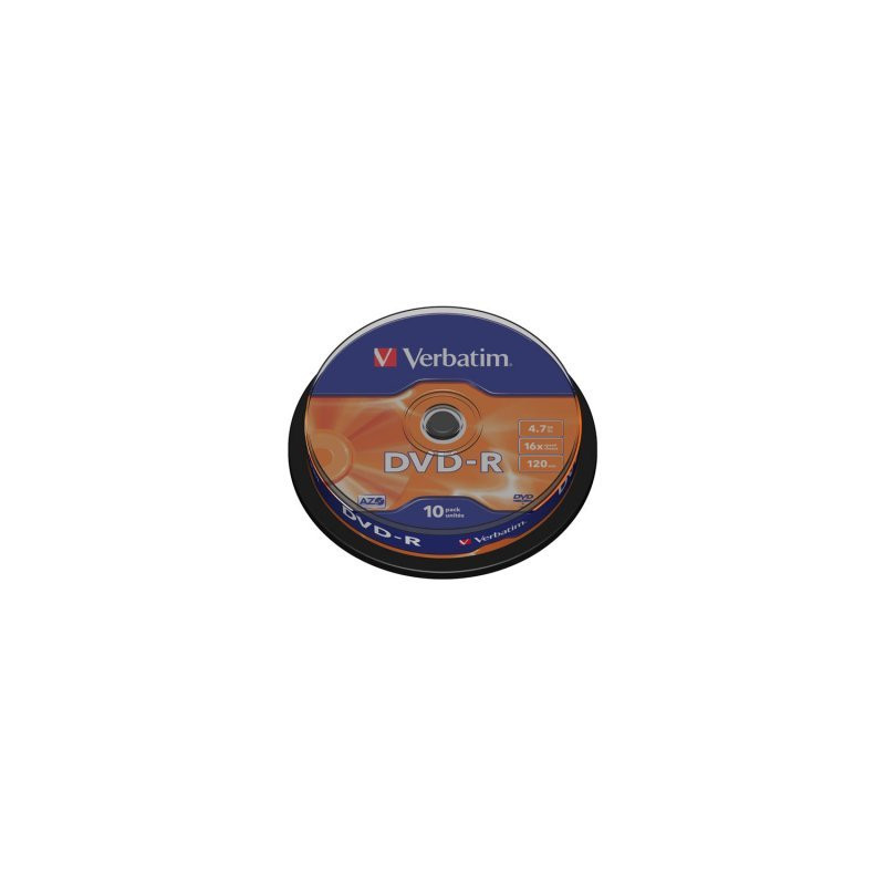 Verbatim DVD-R AZO 4,7 Go 16X surface argent mat spindle 10
