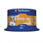 Verbatim DVD-R AZO 4.7GB 16X WIDE PRINTABLE SURFACE NON-ID Cake 50