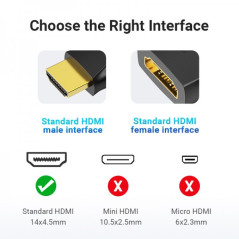 Adaptateur HDMI Mâle vers HDMI Femelle 4K