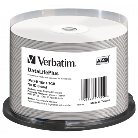 Verbatim DVD-R 4,7 GB 16x stampabile – Campana 50 | DVD.pt