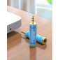 Jack 3.5 Male to Jack 6.5 Male Adapter - Blue Color Jack 3.5 Male to Jack 6.5 Male Adapter - Blue Color