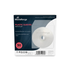 Pack 50 - buste di plastica singole MediaRange per CD DVD BD 100% trasparenti
