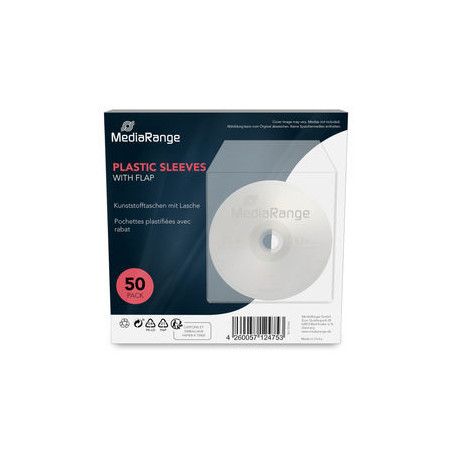 Pack 50 - MediaRange Einzelne Kunststoffhüllen für CD DVD BD, 100% transparent