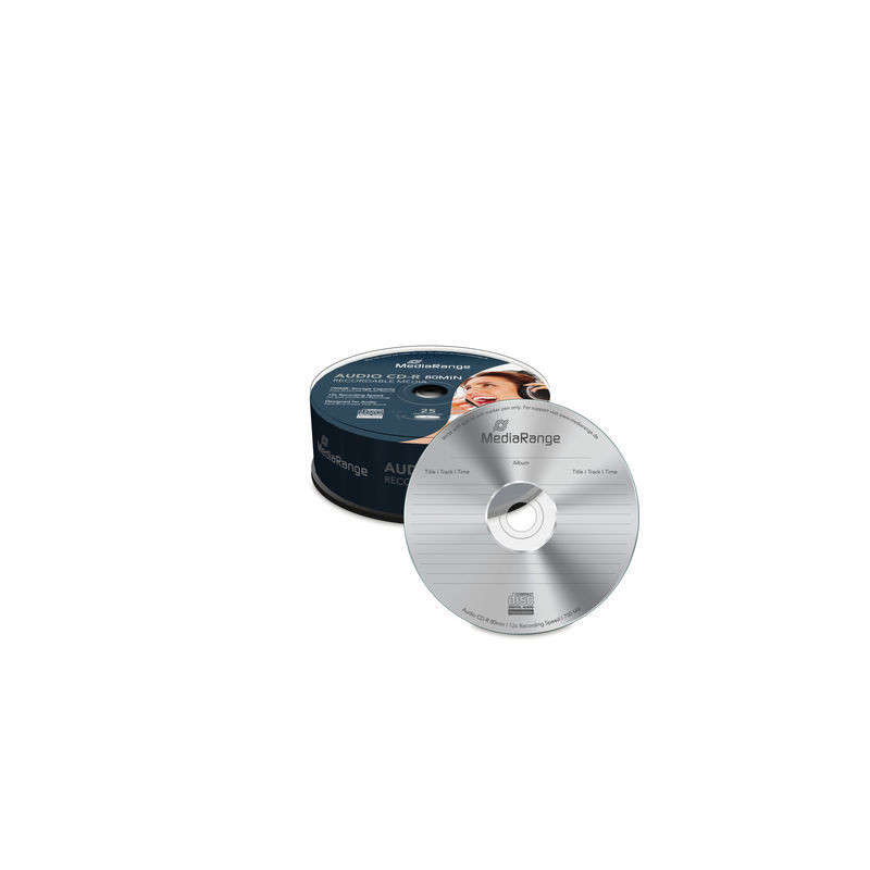 MediaRange CD-R Audio 700MB 80min 12x, campana 25
