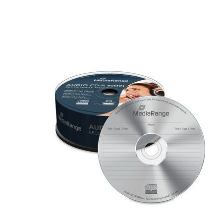 MediaRange Audio CD-R 700MB 80min 12x speed, Cake 25