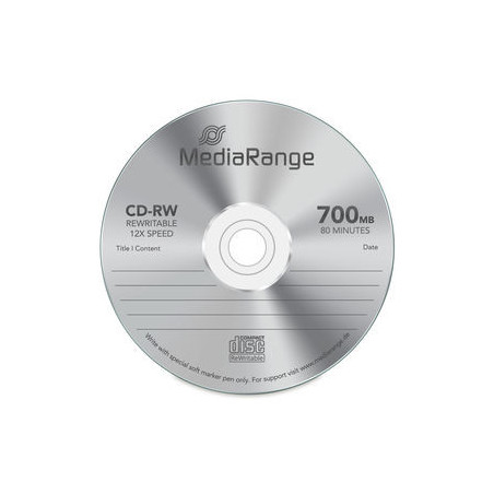 MediaRange CD-RW 700MB 80min 12x, Rewritable, cake 10