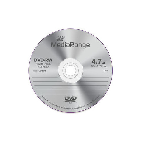 MediaRange DVD-RW 4.7GB 120min 4x, Rewritable, cake 10