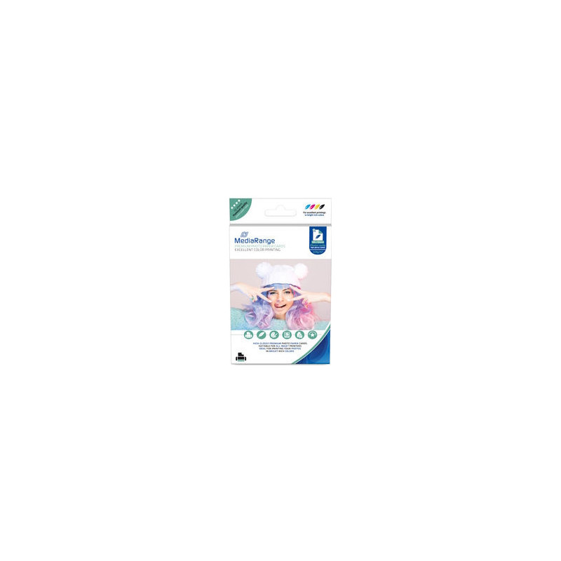 MediaRange Carta fotografica 100x150mm extra lucida 220 g/m2 pack 50 fogli MediaRange Carta fotografica 100x150mm extra lucida 220 g/m2 pack 50 fogli