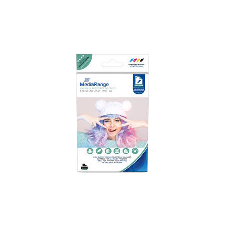 MediaRange Papel Tarjeta Foto Brillante 220 G/m2 Pack 50 uds 100x150mm