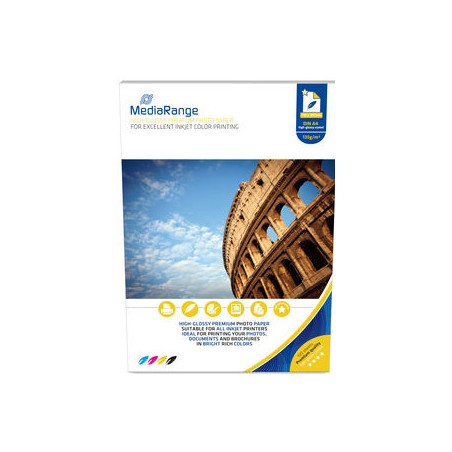 MediaRange DIN A4 Photo Paper for inkjet printers, Brillante, 135g, 100 sheets