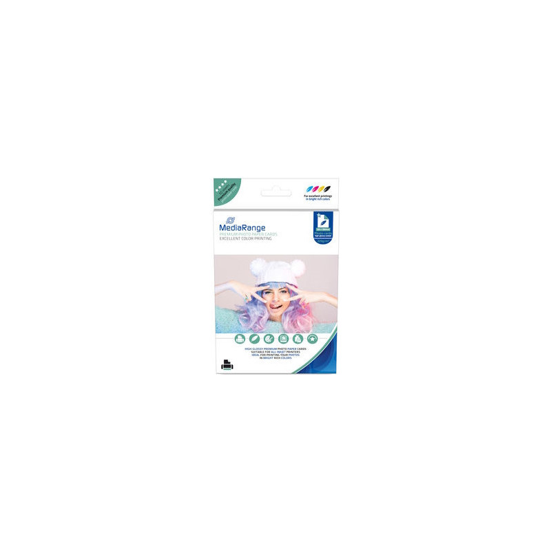 MediaRange Papier photo 130x180mm très brillant 220 g/m2 pack 50 feuilles MediaRange Papier photo 130x180mm très brillant 220 g/m2 pack 50 feuilles
