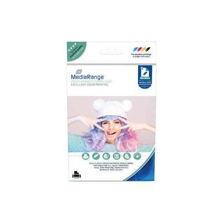 Papel fotográfico MediaRange 13 x 18 cm brillante, 220 g