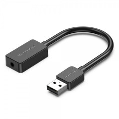 Vention USB A para placa de som fêmea de 3,5 mm - Preto