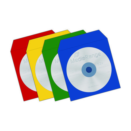 Pack 100 - Sobre CD Papel con Solapa e Ventana Colores Sortidas