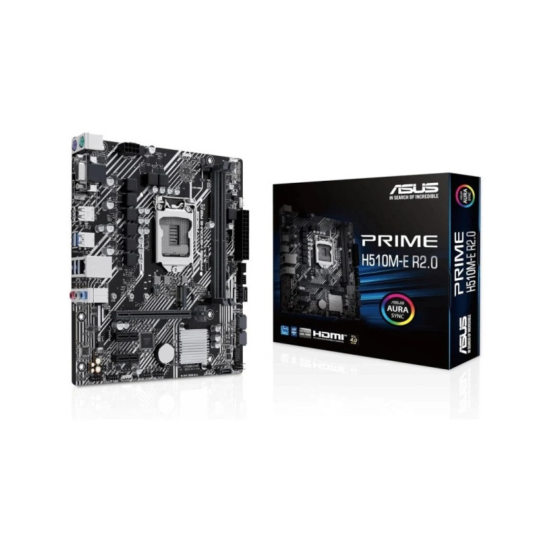 Placa mãe Asus Prime H510M-E R2.0 Intel 1200 2x DDR4, Intel® 1 GB Ethernet, USB 3.2 Gen 1 Type A, MicroATX