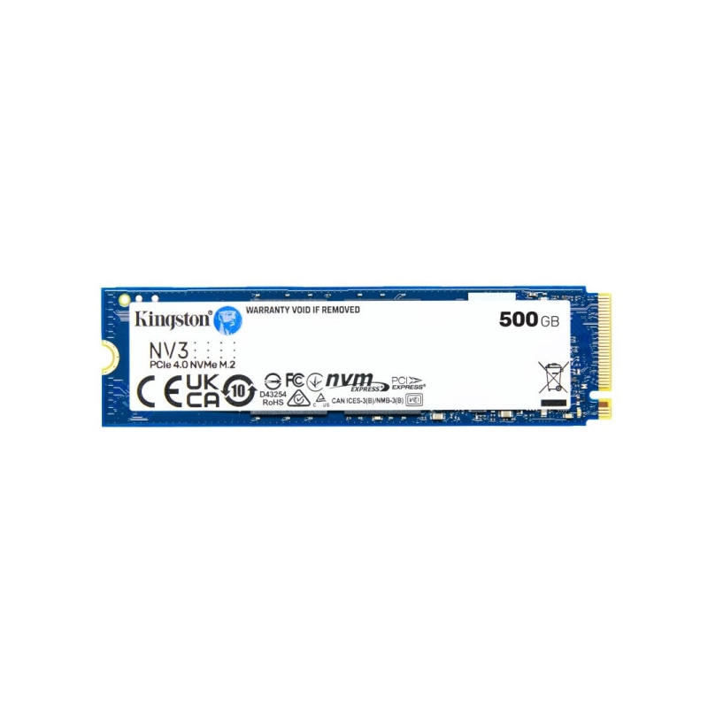 Kingston NV3 Disco Duro Solido SSD M2 2280 500GB PCIe 4.0 NVMe 3D NAND