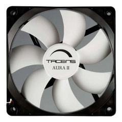 Tacens Aura II 120mm Fan - Black Housing, White Blades - Speed. Max. 1200rpm