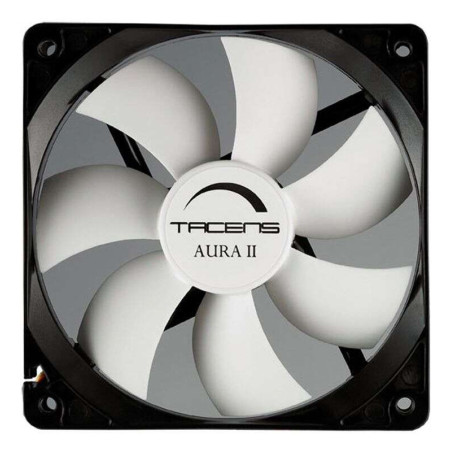 Tacens Aura II 120mm Fan - Black Housing, White Blades - Speed. Max. 1200rpm