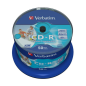 CD-R 52x Imprimível em toda a superfície Verbatim AZO Non-ID cake 50 unid. CD-R 52x Imprimível em toda a superfície Verbatim AZO Non-ID cake 50 unid.