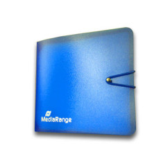 Pochette de rangement CD/DVD pour 12 disques, coloris bleu