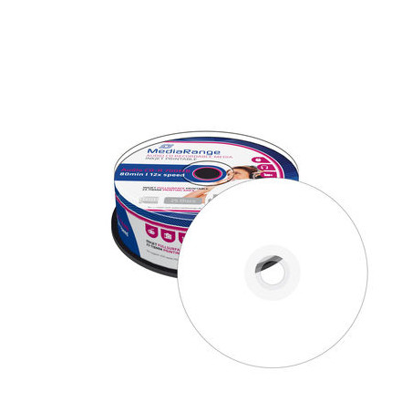 MediaRange Audio CD-R 700MB 80min 12x speed, inkjet fullsurface printable, Cake 25