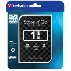 1 TB Disco rígido portátil Verbatim Store n Go USB 3.0, preto