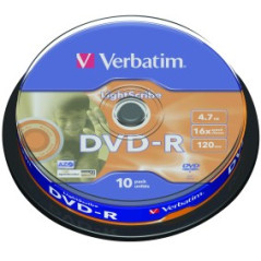 Verbatim DVD-R 4,7 GB 16x – Cake 10 | DVDi.es