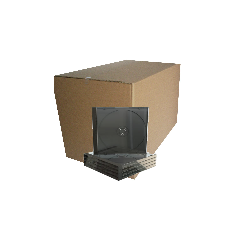 Paquet de 200 - Haute qualité - Boîtier CD 10,4 mm pour 1 CD/DVD - plateau noir