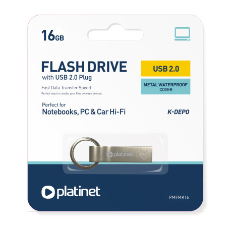 PENDRIVE 16GB  - USB 2.0 Mini-Depo METAL 16GB [43969] - PLATINET