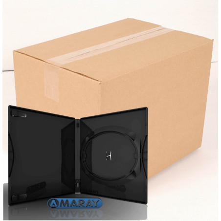 Amaray Custodia DVD per 1 disco, 14 mm, colore nero