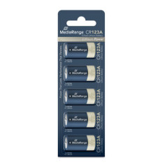 MediaRange Lithium Batteries, CR123A|3V, Pack 5
