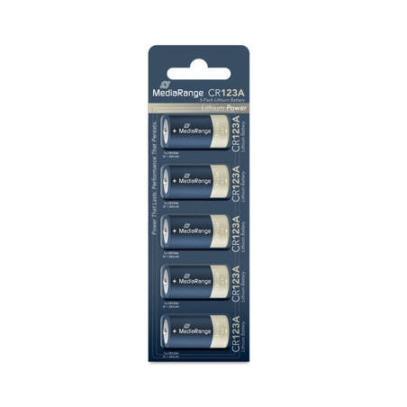 MediaRange Lithium Batteries, CR123A|3V, Pack 5
