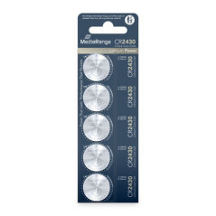 MediaRange Lithium Coin Cells, CR2430|3V, Pack 5