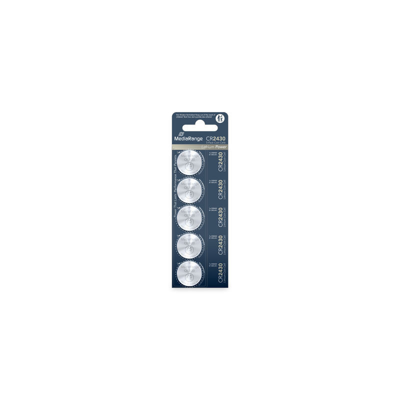 Pilhas Litio Coin Cell|CR2430 3V Pack 5 Unidades MEDIARANGE Pilhas Litio Coin Cell|CR2430 3V Pack 5 Unidades MEDIARANGE