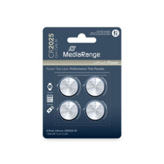 Piles bouton lithium MediaRange CR2025, 3 V – lot de 4